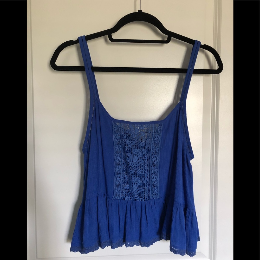 Blue Peplum Tanktop